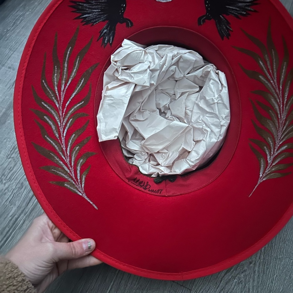 Ooak Luna bloom raven hat!